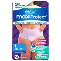 Always Discreet MaxiProtect Underwear - Large