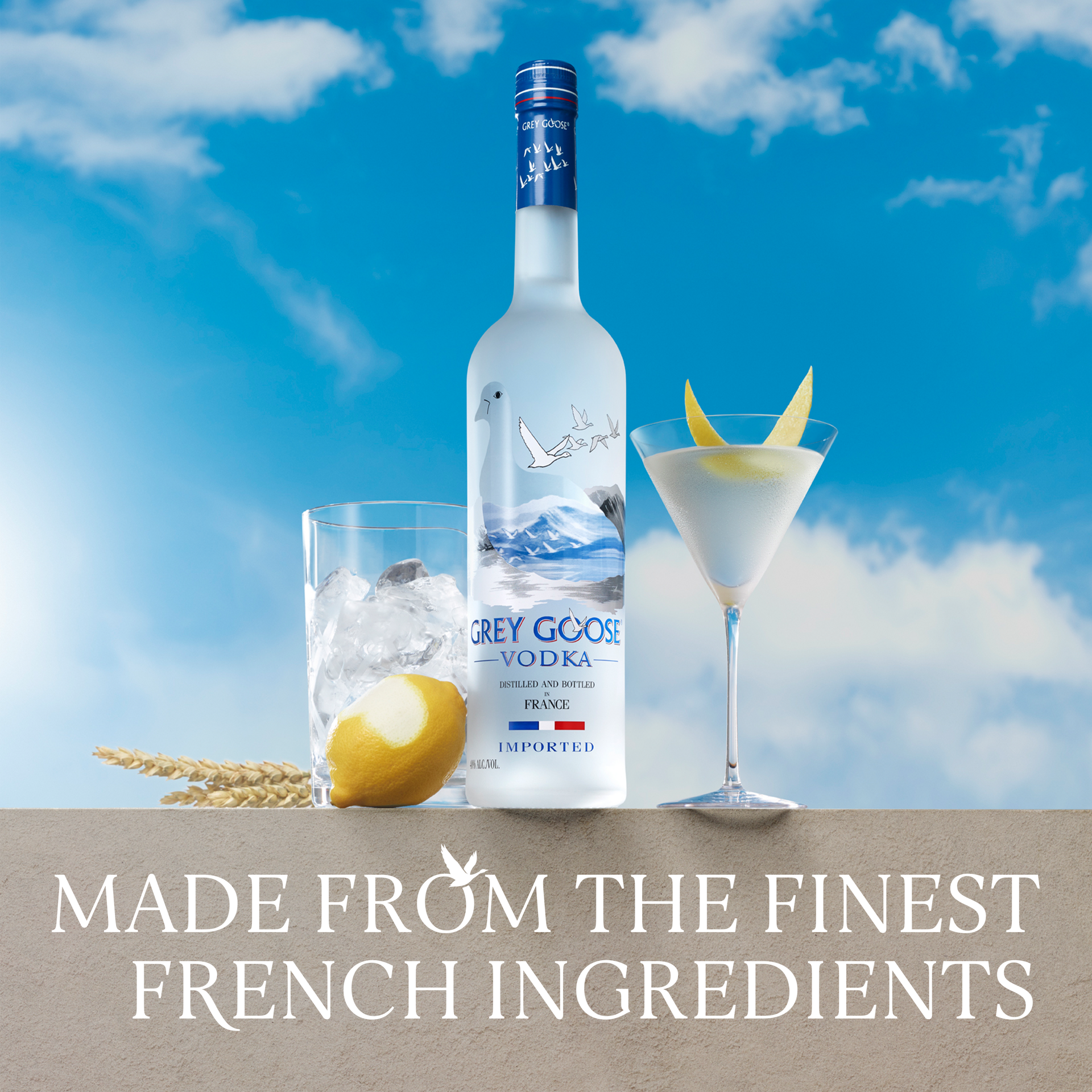 slide 5 of 5, Grey Goose Vodka 1.75L Gift Pack With Branded Martini Glasses, 1.75 liter