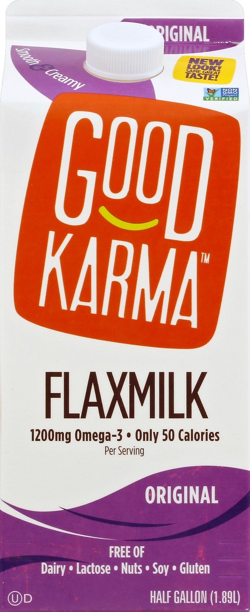 slide 4 of 4, Good Karma Original Flax Milk, 64 oz