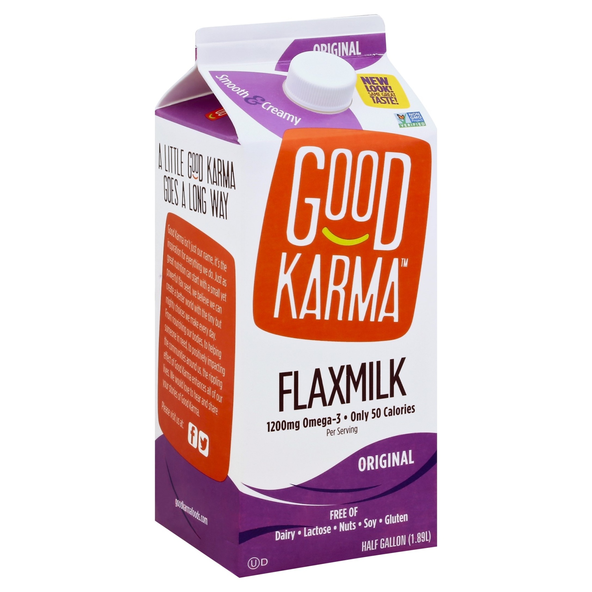 slide 1 of 4, Good Karma Original Flax Milk, 64 oz