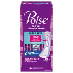 Poise Ultra Thin Incontinence & Postpartum Pads for Bladder Leaks, 7 Drop Ultra Absorbency, Long Length, 22 Count