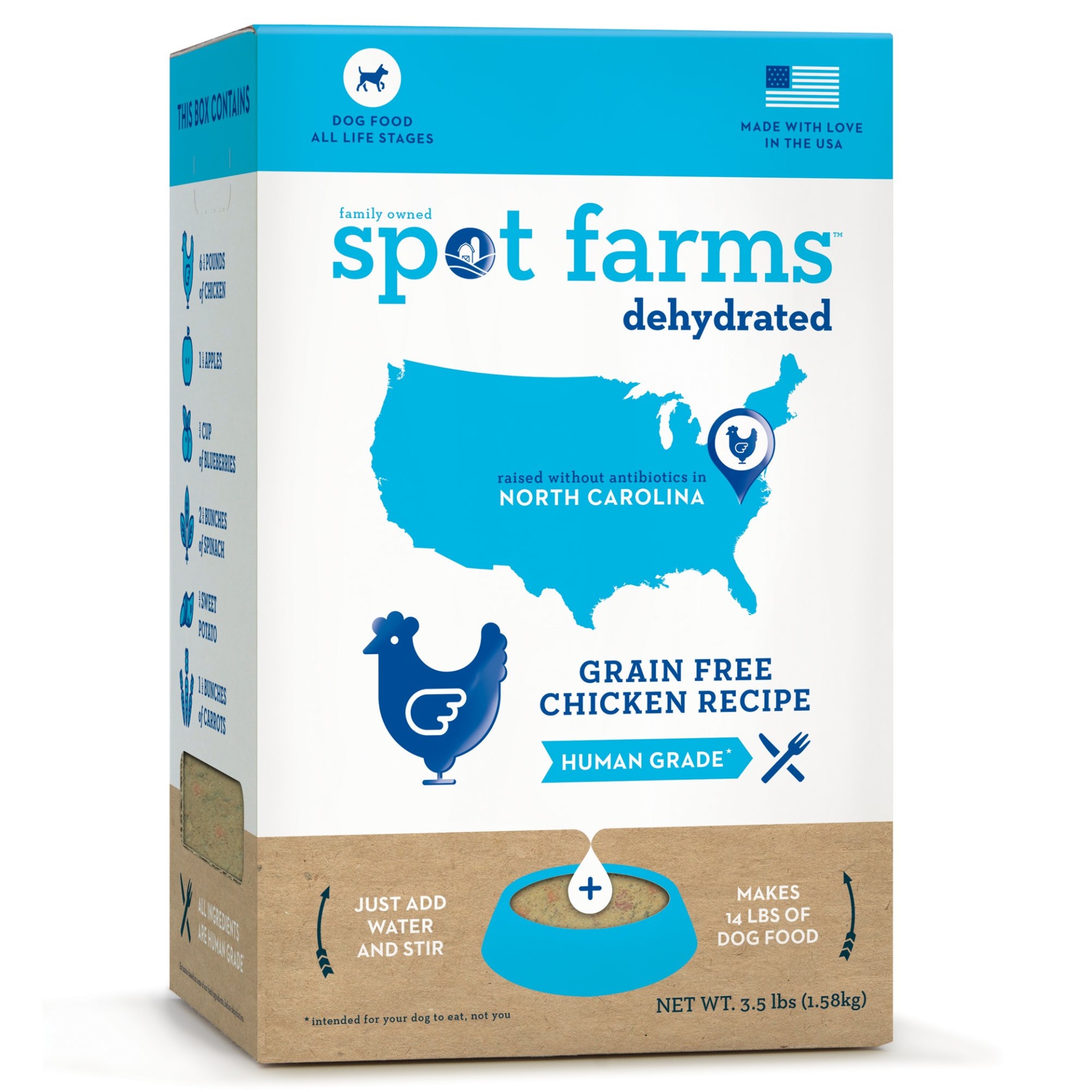 slide 1 of 1, Spot Farms Dehydrated Grain Free Chicken Dry Dog Food, 3.5 lb