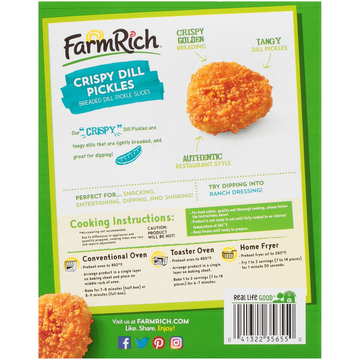 slide 2 of 14, Farm Rich Crispy Dill Pickles 20 oz. Box, 20 oz