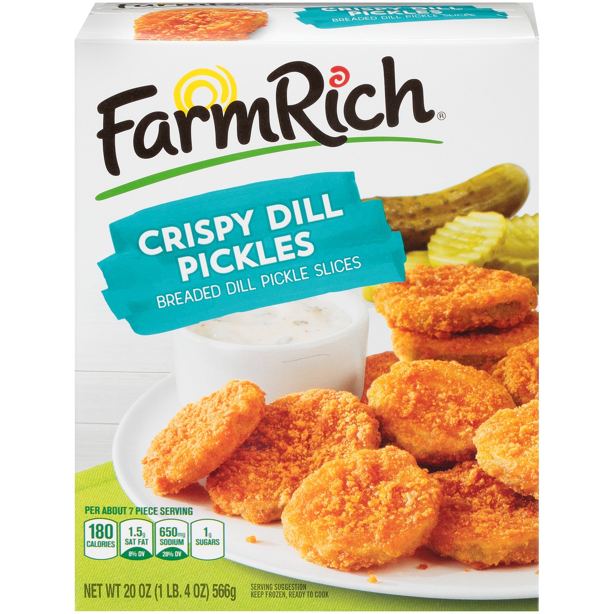 slide 1 of 14, Farm Rich Crispy Dill Pickles 20 oz. Box, 20 oz
