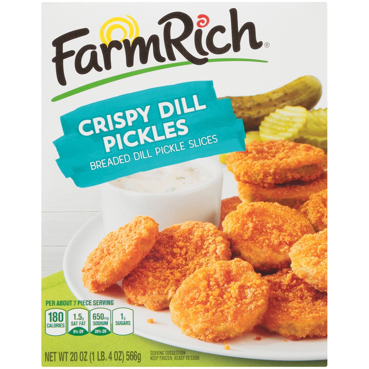 slide 1 of 14, Farm Rich Crispy Dill Pickles 20 oz. Box, 20 oz