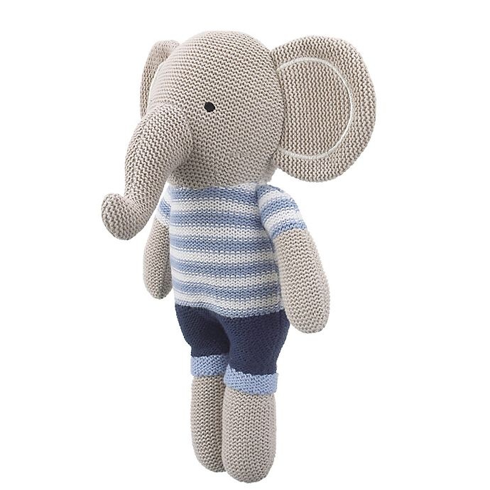 slide 2 of 4, Cuddle Me Landon Knitted Plush Elephant, 1 ct