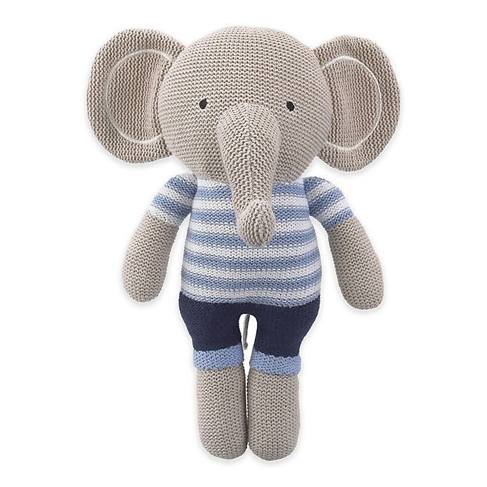 slide 1 of 4, Cuddle Me Landon Knitted Plush Elephant, 1 ct