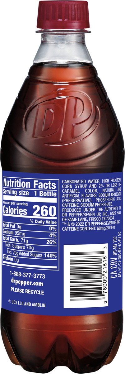 slide 3 of 7, Dr Pepper Dark Berry Soda, 20 Fl Oz Bottle, 20 fl oz