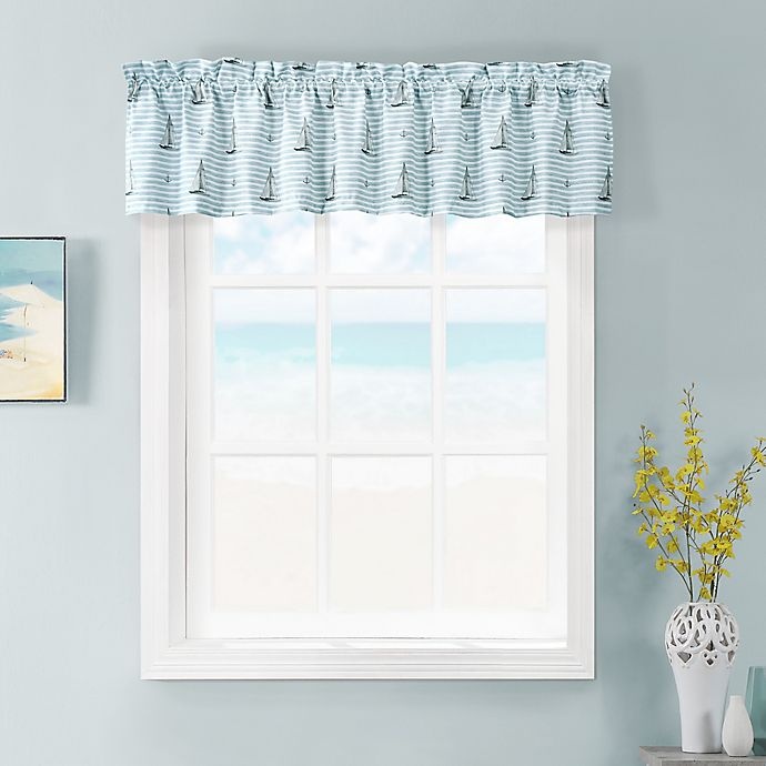 slide 1 of 1, Colordrift Sailors Stride Valance - Aqua, 1 ct