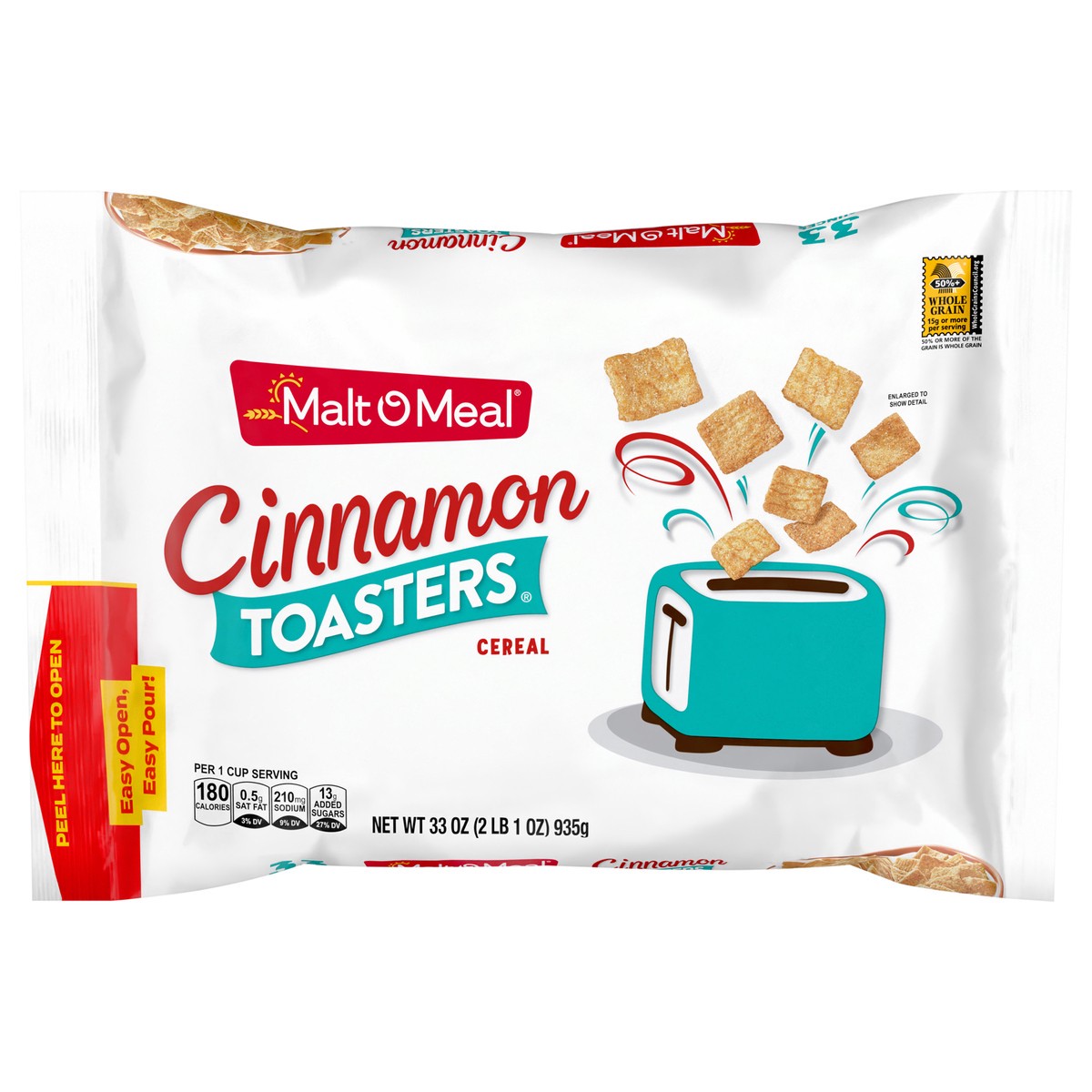 slide 1 of 7, Malt-O-Meal Cinnamon Toasters Breakfast Cinnamon Cereal, 33 OZ Bag, 33 oz