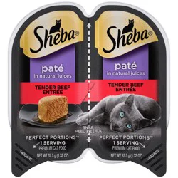 Sheba Pate Premium Tender Beef Entree Cat Food 2 - 1.32 oz Trays
