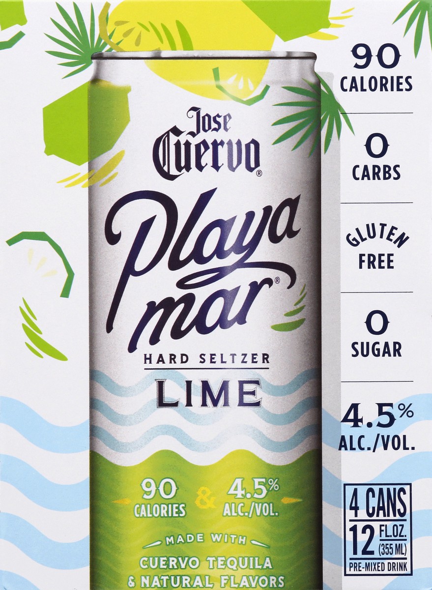 slide 1 of 5, Jose Cuervo Playa Mar Lime Hard Seltzer 4 ea, 4 ct; 12 oz