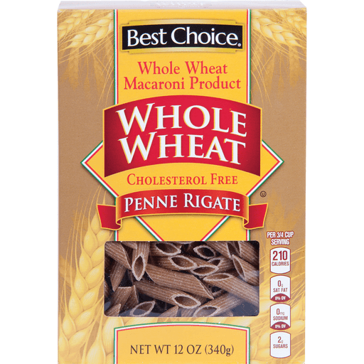 slide 1 of 1, Best Choice Whole Wheat Penne Rigate, 12 oz