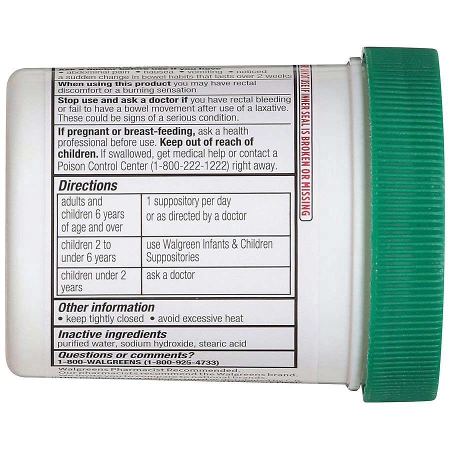 slide 3 of 4, Walgreens Adult Glycerin Laxative Suppositories, 25 ct