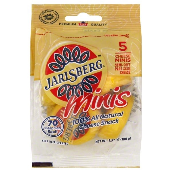 slide 1 of 1, Jarlsberg Minis Five Count 100% All Natural Cheese Snack, 3.57 oz