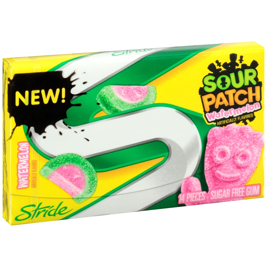 slide 2 of 8, Stride Sour Patch Watermelon Sugar Free Gum, 14 ct