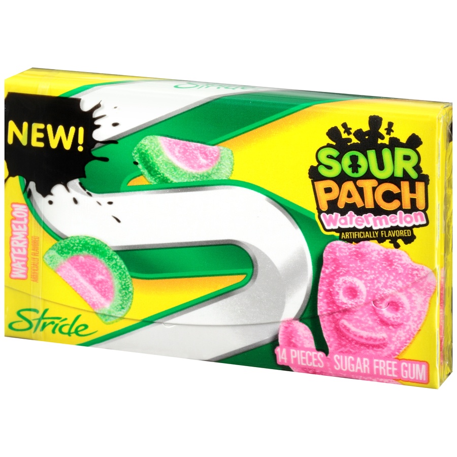 slide 3 of 8, Stride Sour Patch Watermelon Sugar Free Gum, 14 ct