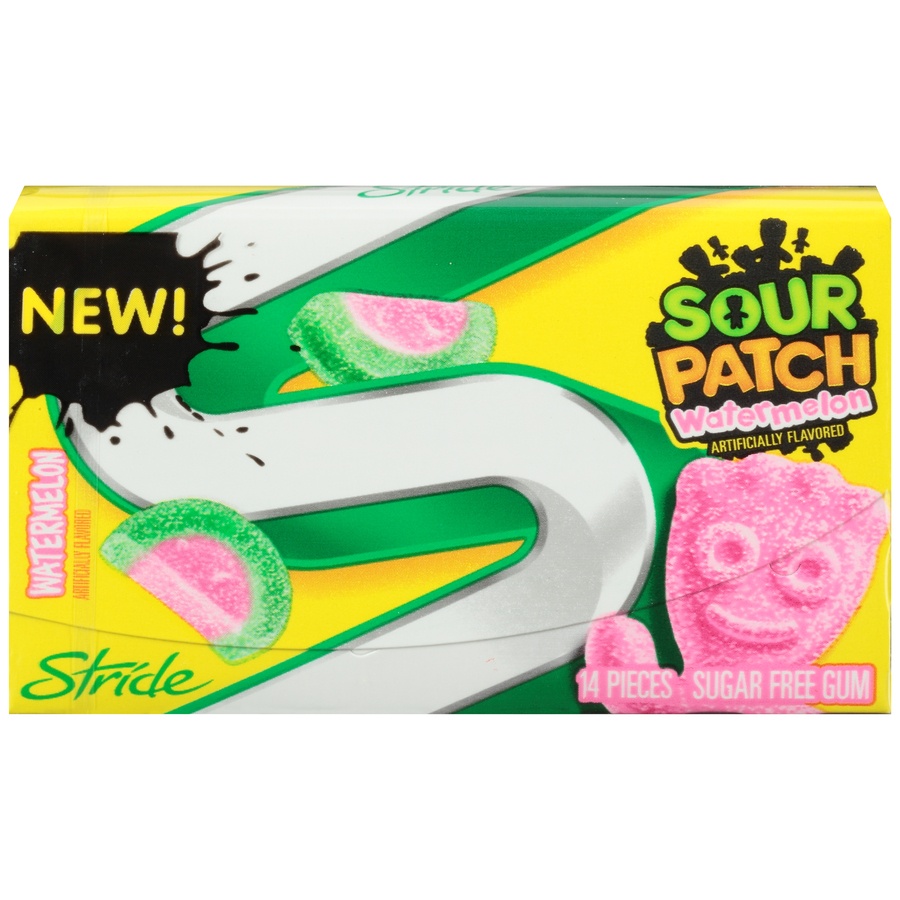 slide 1 of 8, Stride Sour Patch Watermelon Sugar Free Gum, 14 ct