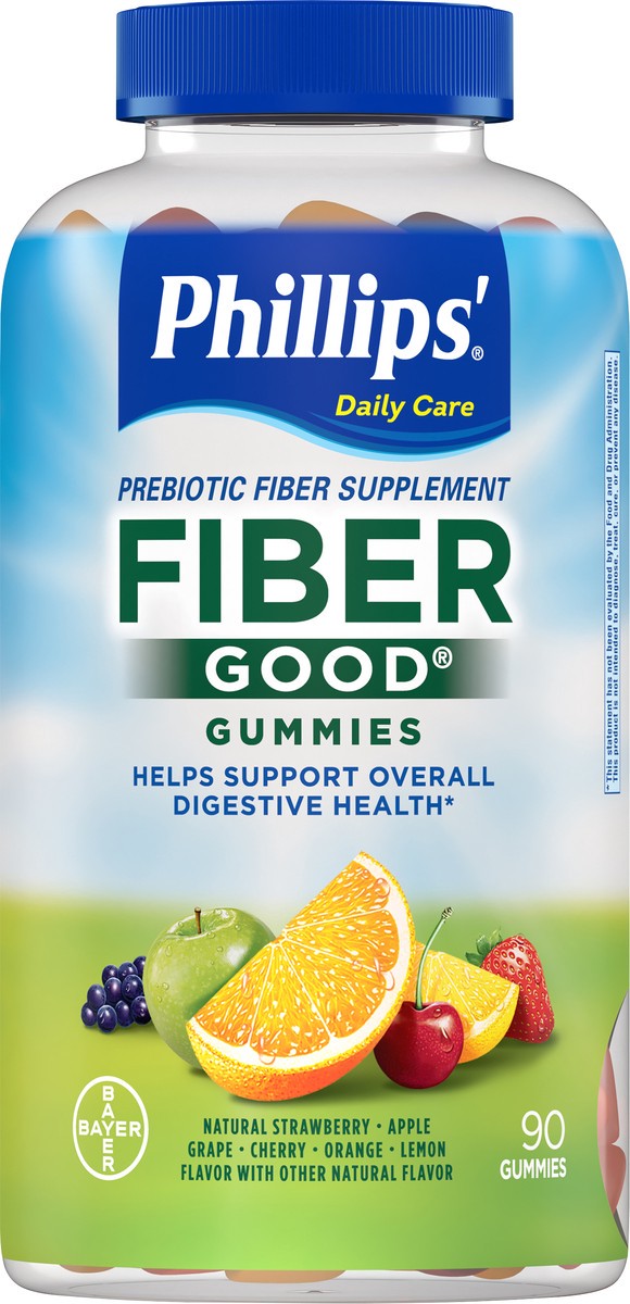 slide 1 of 1, Phillips' Good Prebiotic Fiber Supplement Gummies 90 ea Bottle, 90 ct