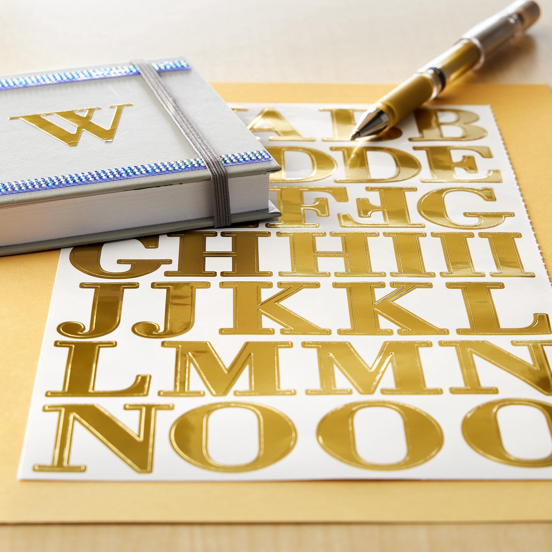 slide 2 of 3, Gold Foil Alphabet Stickers By Recollections, 1.125 in