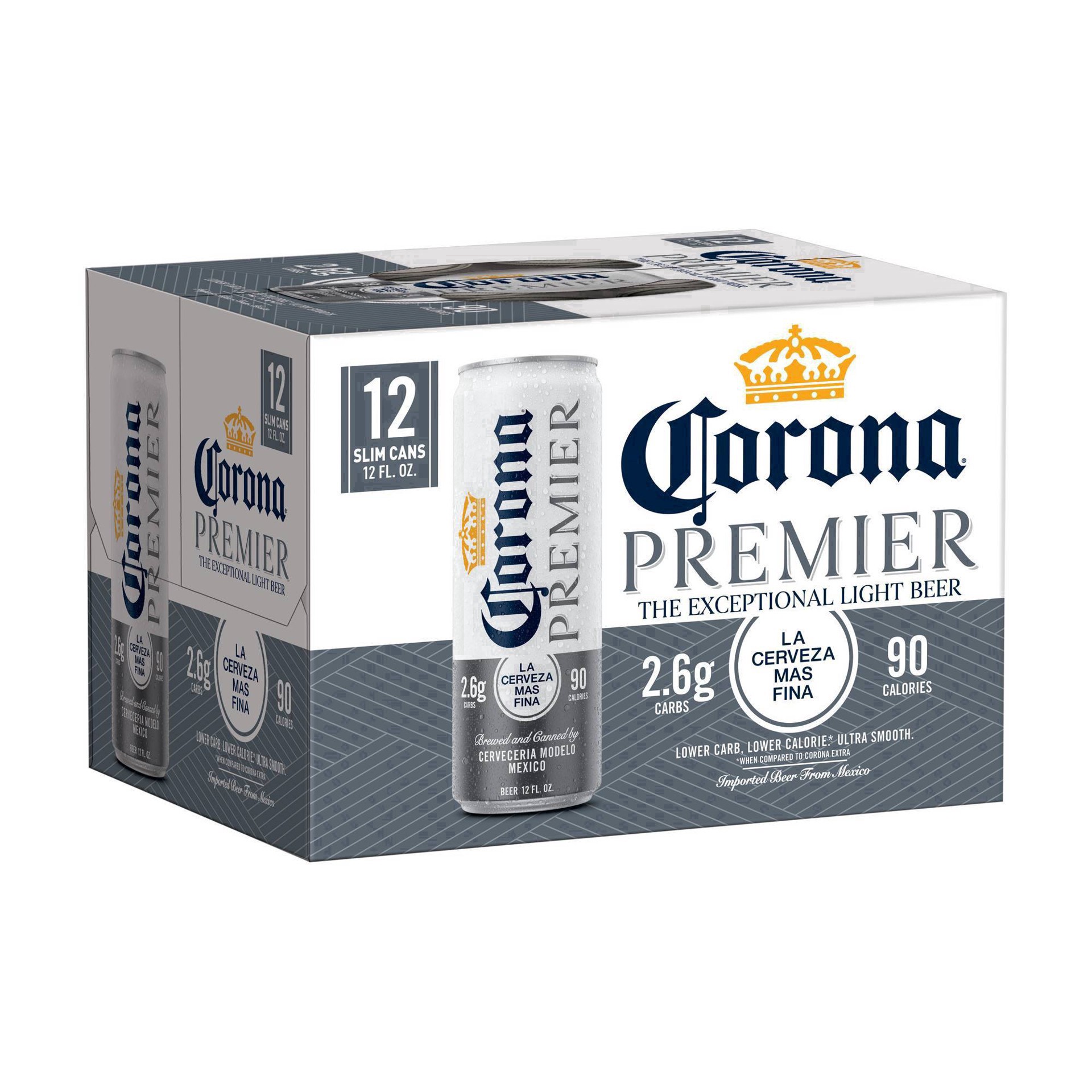 slide 65 of 85, Corona Premier Mexican Lager Import Light Beer, 12 pk 12 fl oz Cans, 4.0% ABV, 144 fl oz