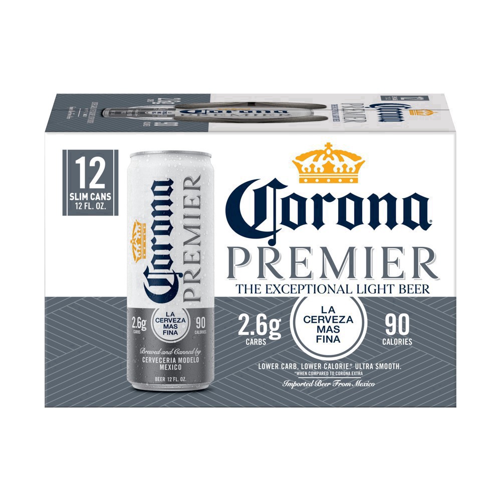 slide 57 of 85, Corona Premier Mexican Lager Import Light Beer, 12 pk 12 fl oz Cans, 4.0% ABV, 144 fl oz