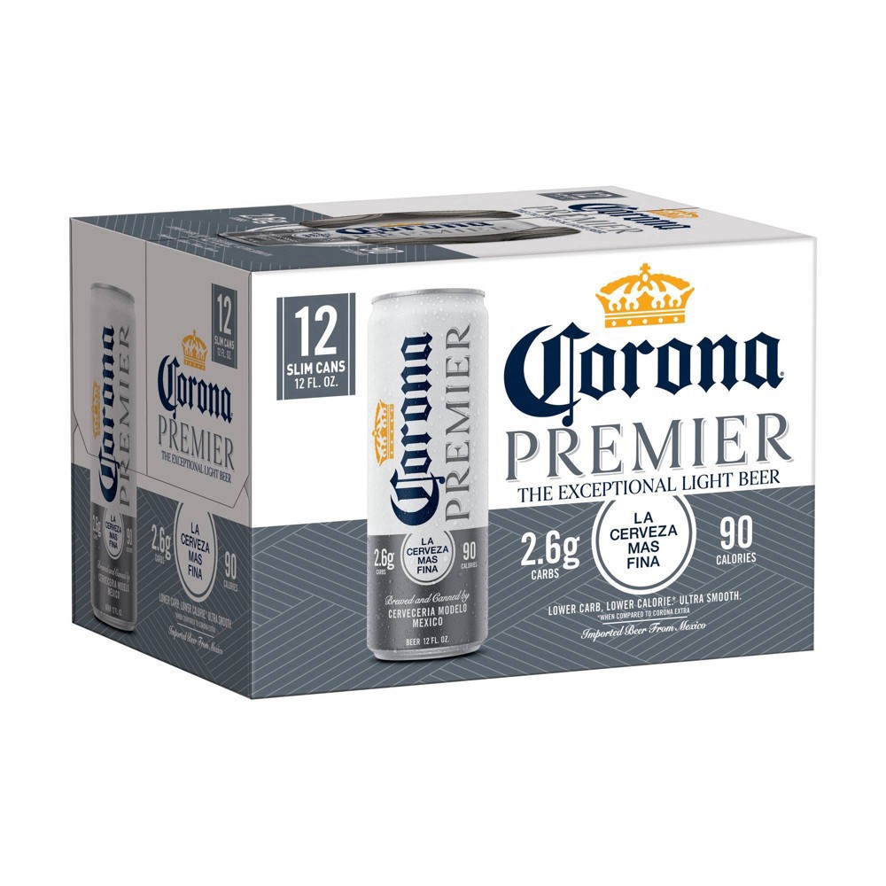 slide 55 of 85, Corona Premier Mexican Lager Import Light Beer, 12 pk 12 fl oz Cans, 4.0% ABV, 144 fl oz