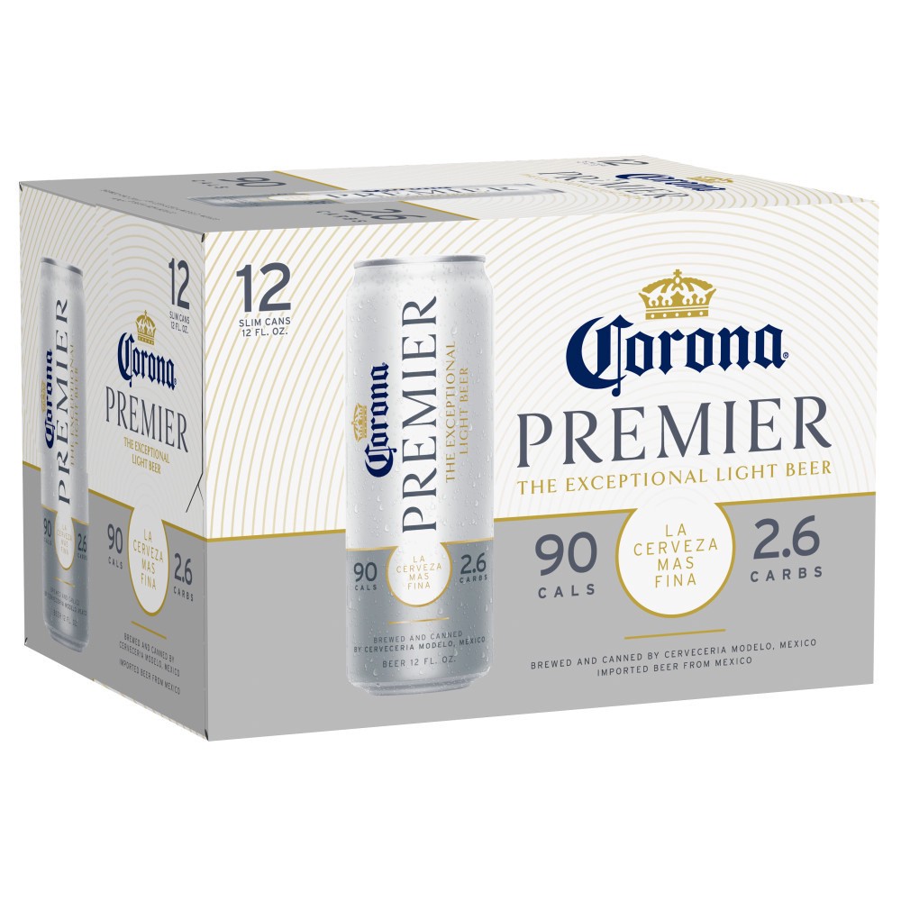 slide 1 of 85, Corona Premier Mexican Lager Import Light Beer, 12 pk 12 fl oz Cans, 4.0% ABV, 144 fl oz