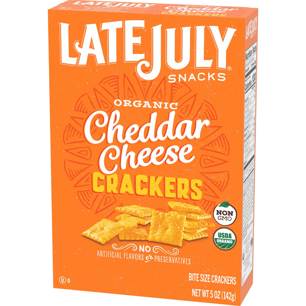 slide 8 of 9, Late July Snacks Cheddar Cheese Crackers, 5 oz