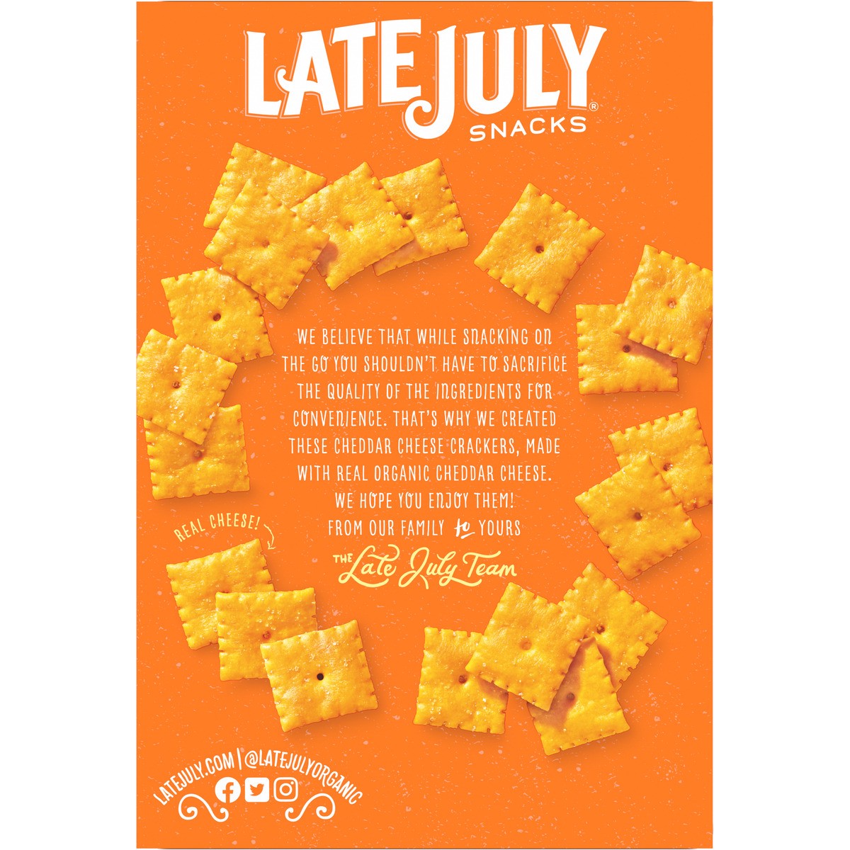 slide 3 of 9, Late July Snacks Cheddar Cheese Crackers, 5 oz