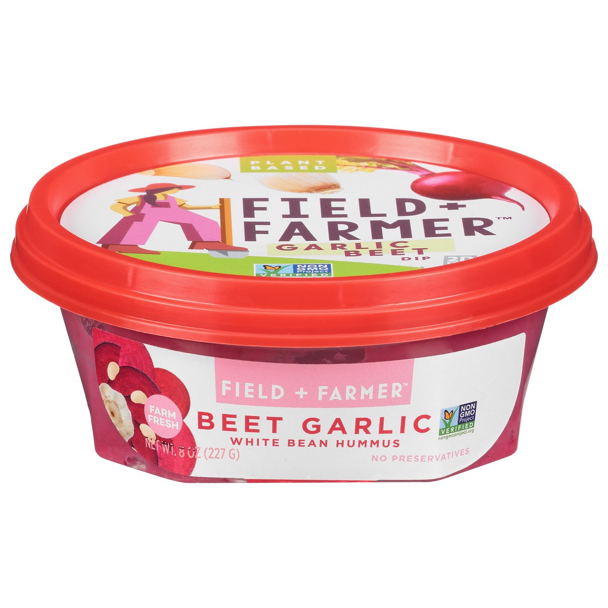 slide 1 of 13, Field + Farmer Garlic Beet Dip 8 oz, 8 oz