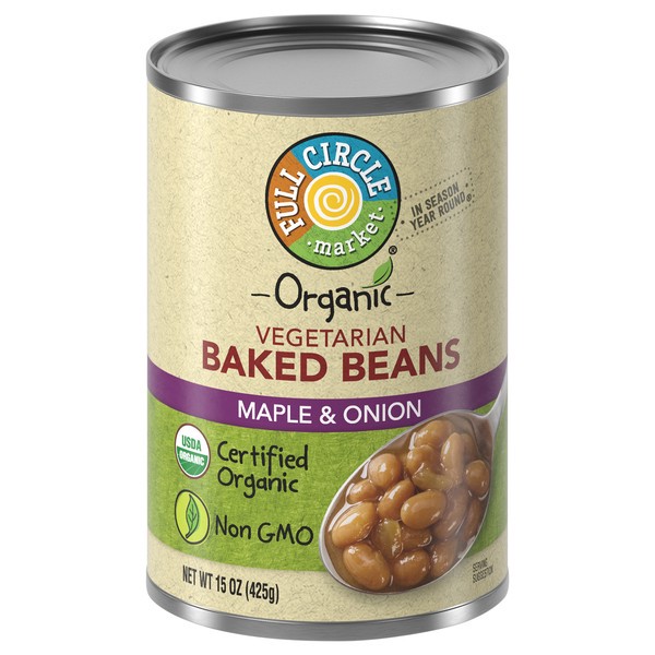 slide 1 of 6, Full Circle Market Organic Vegetarian Maple & Onion Baked Beans, 15 oz