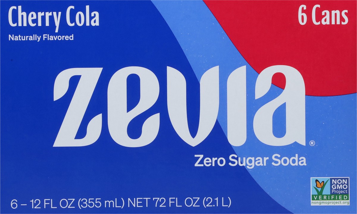 slide 6 of 9, Zevia Zero Sugar Cherry Cola Soda 6 - 12 fl oz Cans, 6 ct; 12 oz