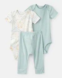 Carters Baby 3-Piece Animal Bodysuits & Pant Set - Blue/White Blue/White 3M