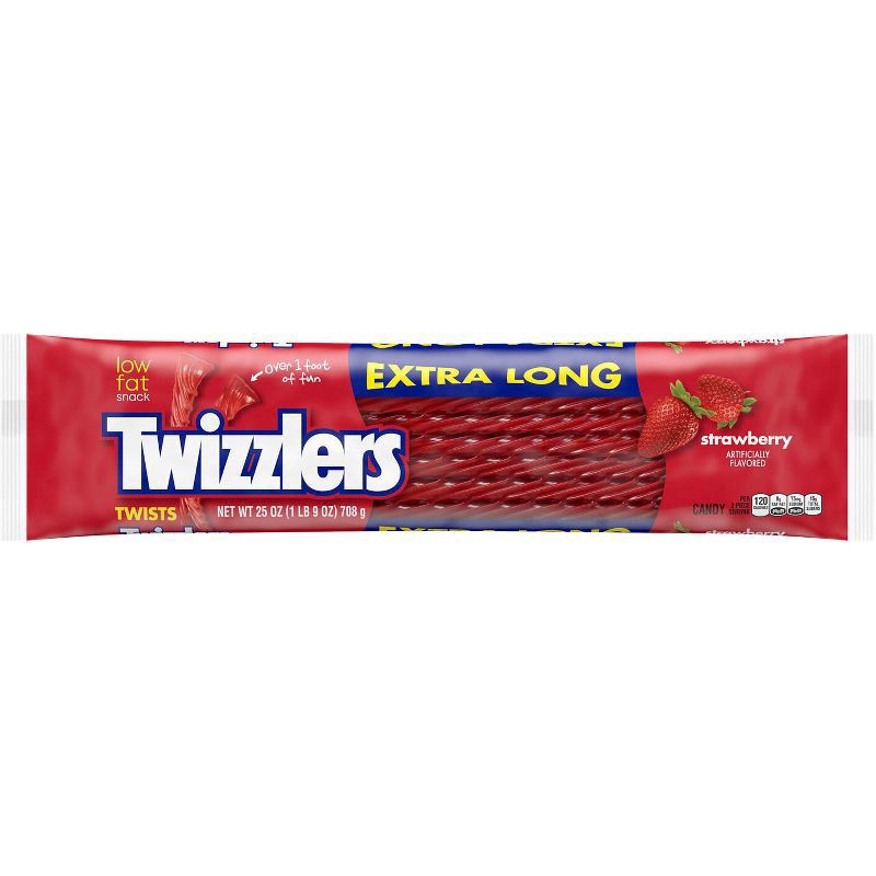 slide 1 of 6, Twizzlers Extra Long Strawberry Twists, 25 oz