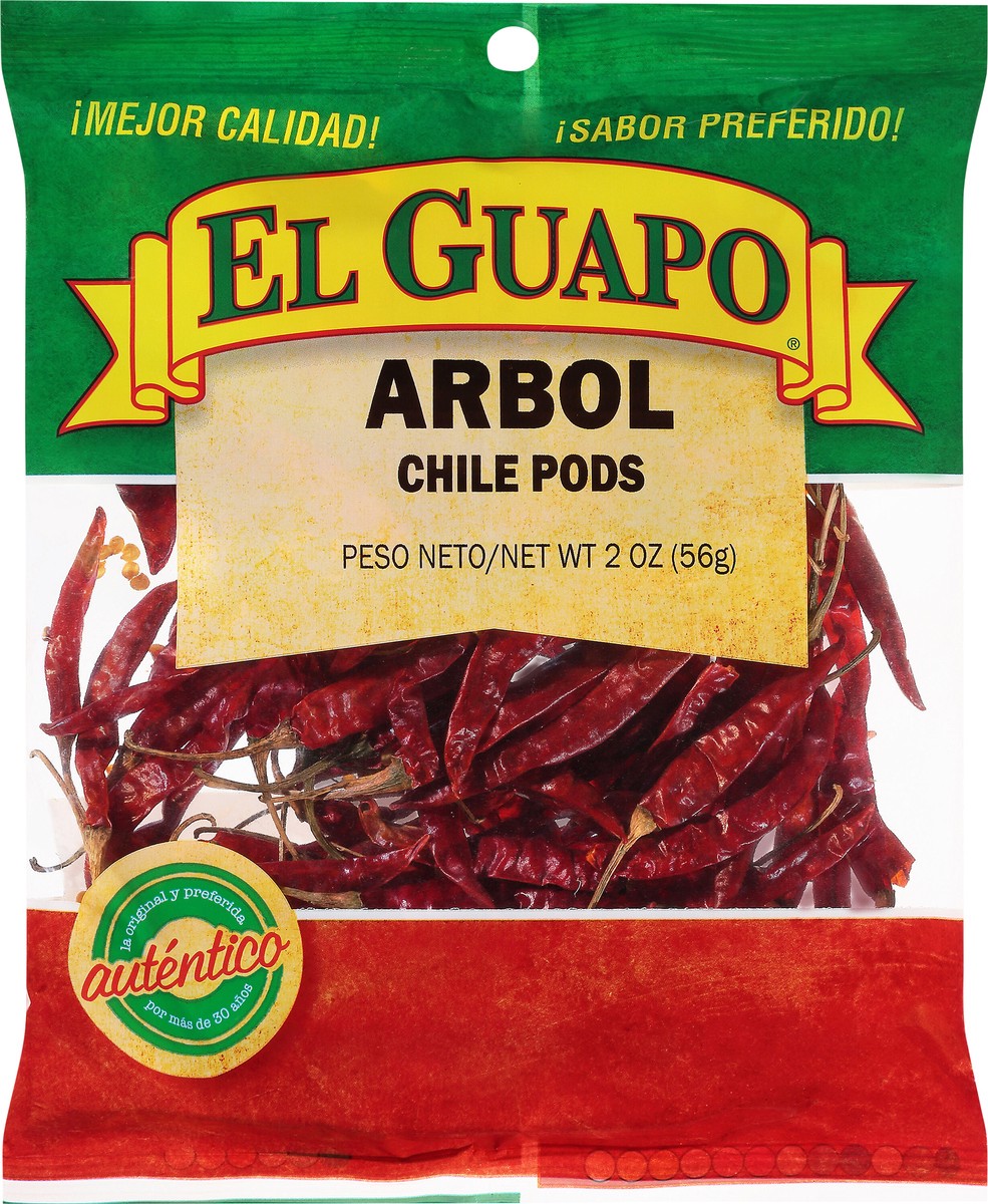 slide 9 of 9, El Guapo Whole Arbol Chili Pods (Chile De Arbol Entero), 2 oz, 2 oz