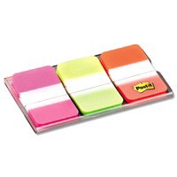 slide 6 of 17, 3M Post-it Tabs, 1 inch Solid, Pink, Green, Orange, 22/Color, 66/Dispenser, 1 ct