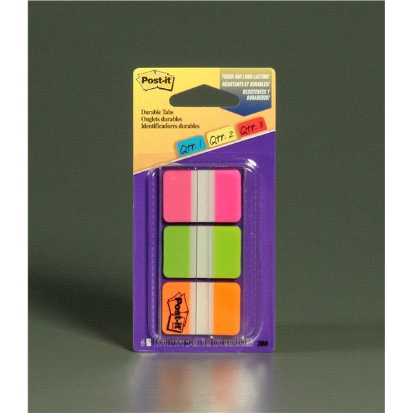 slide 11 of 17, 3M Post-it Tabs, 1 inch Solid, Pink, Green, Orange, 22/Color, 66/Dispenser, 1 ct