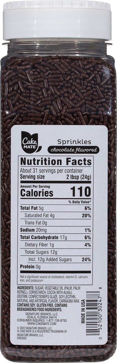 slide 9 of 14, Cake Mate Chocolate Flavored Sprinkles 26 oz, 26 oz