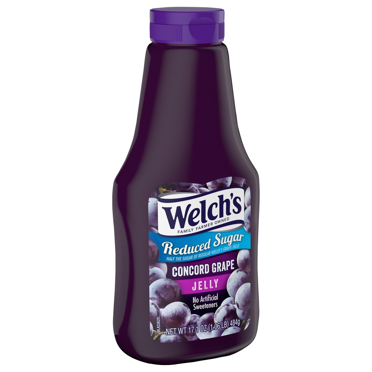 slide 3 of 5, Welch's Reduced Sugar Concord Grape Jelly, 17.1 oz Squeeze Bottle, 17.1 oz