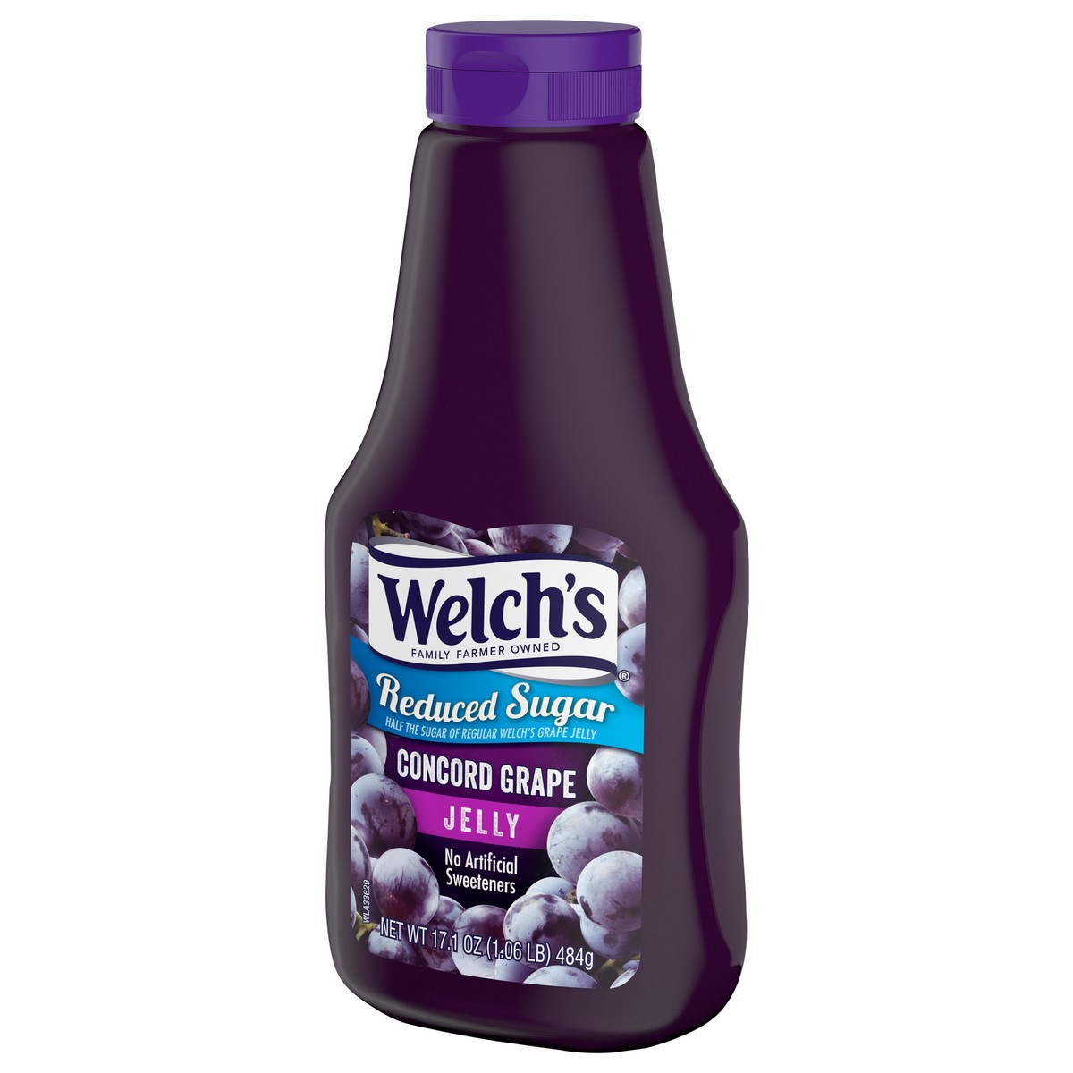 slide 2 of 5, Welch's Reduced Sugar Concord Grape Jelly, 17.1 oz Squeeze Bottle, 17.1 oz