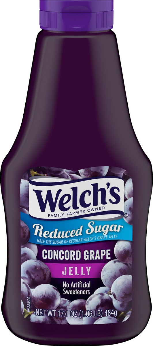 slide 4 of 5, Welch's Reduced Sugar Concord Grape Jelly, 17.1 oz Squeeze Bottle, 17.1 oz