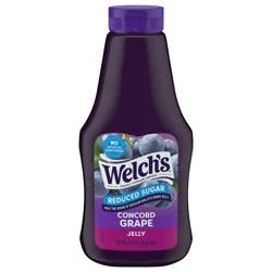 Welch's Reduced Sugar Concord Grape Jelly, 17.1 oz Squeeze Bottle
