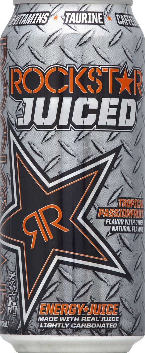 slide 4 of 4, Rockstar Juiced Tropical Passion Fruit 16 Fluid Ounces Can Single, 16 fl oz