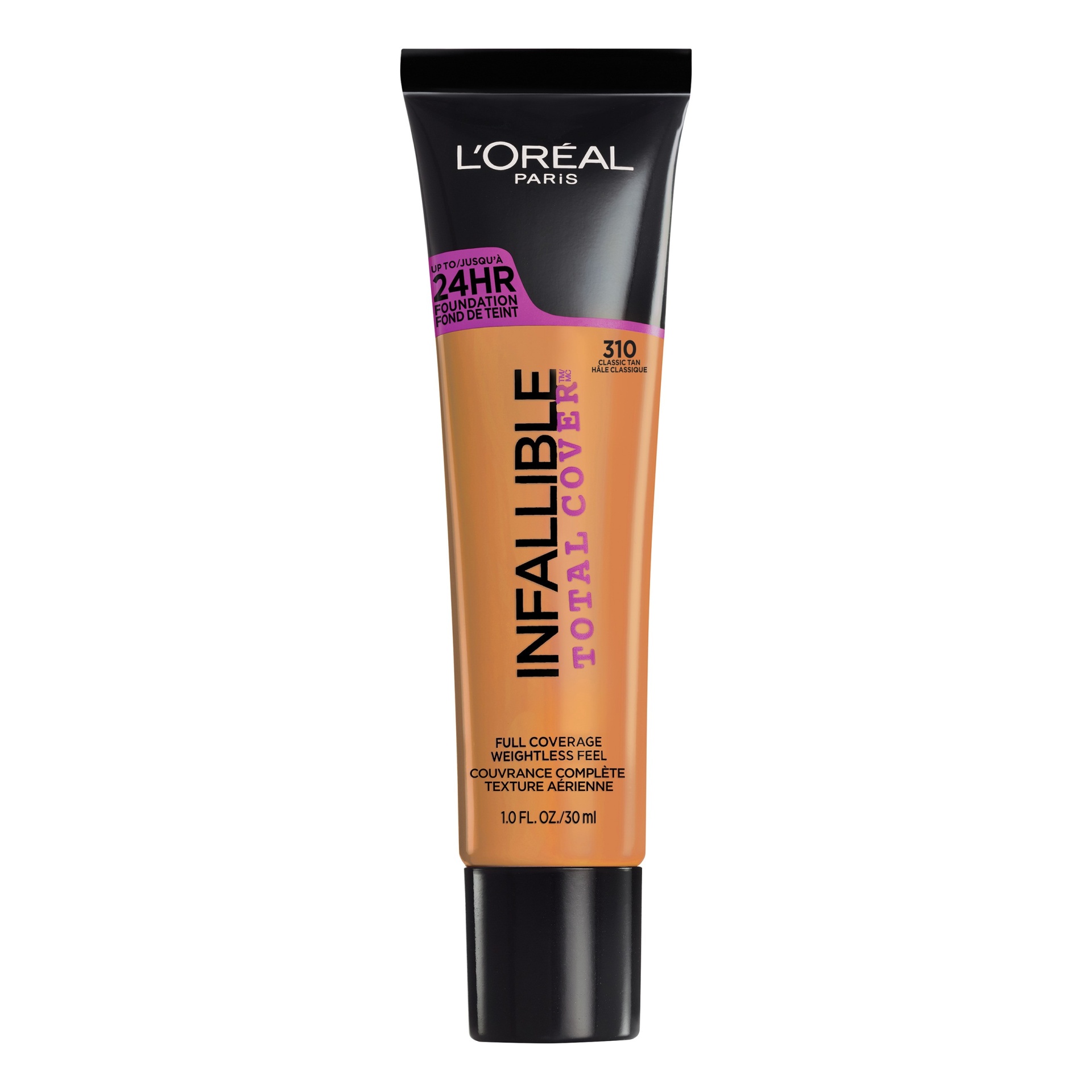 slide 1 of 5, L'Oréal Infallible Total Cover Foundation 310 Classic Tan, 1 fl oz