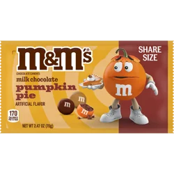 M&M's Pumpkin Pie Milk Chocolate Candy, Share Size, 2.47 Oz Pack