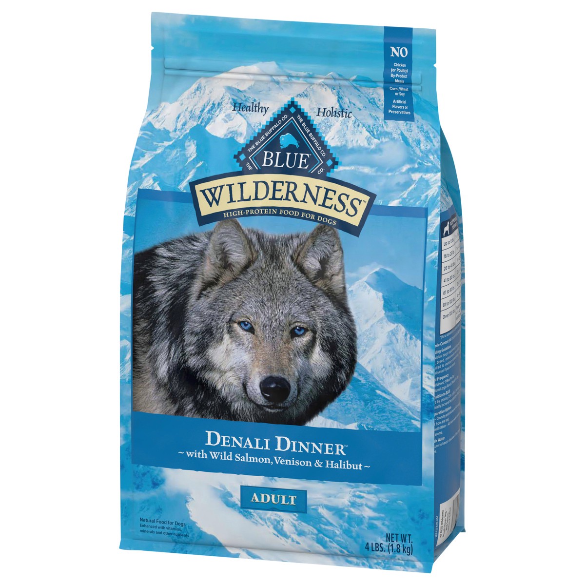 slide 8 of 13, Blue Buffalo Wilderness Denali Dinner High Protein, Natural Dry Dog Food with Wild Salmon, Venison & Halibut 4-lb, 4 lb