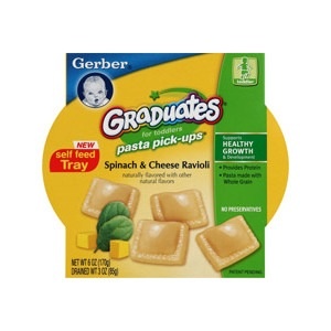 slide 1 of 1, Gerber Graduates Pasta Pick-Ups Spinach & Cheese Ravioli, 6 oz