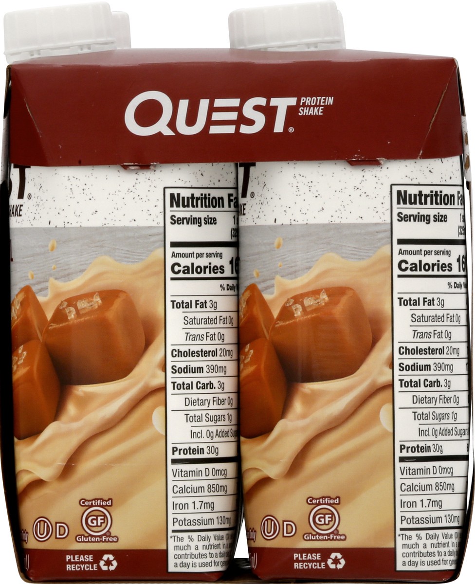 slide 4 of 9, Quest Protein Shake, Salted Caramel, 4 ct