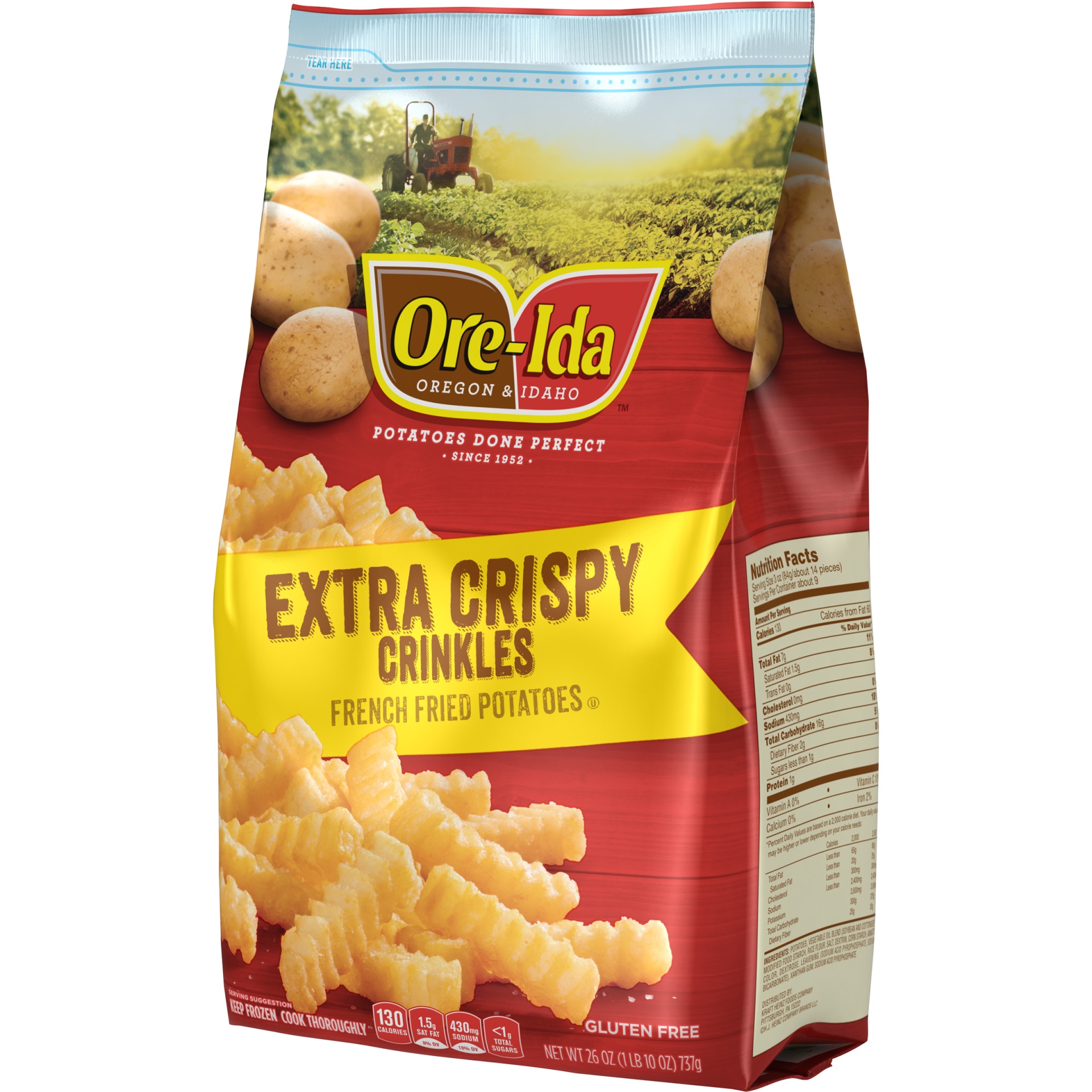 slide 3 of 6, Ore-Ida Extra Crispy Crinkles French Fries Fried Frozen Potatoes, 26 oz
